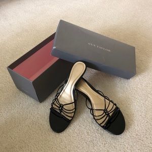 Ann Taylor Black Strappy Dress Sandals